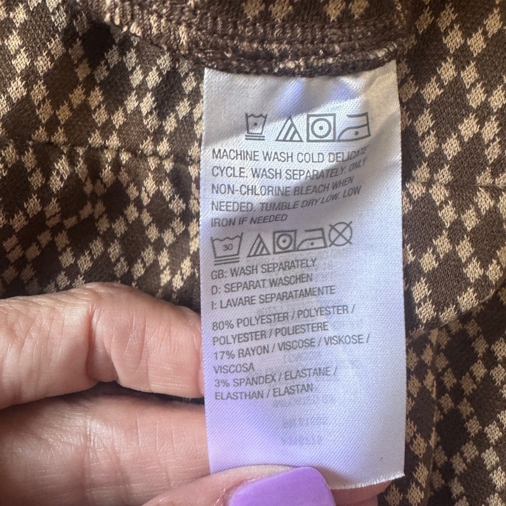 Isaac Mizrahi Live Pull‑On Stretch Knit Pants 18WP NWT | Toffee Print Chic - Picture 7 of 7